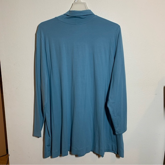 J Jill Luxe Supima Turtleneck Tunic Light Blue Modal Sz 4x Plus Size Casual - Picture 2 of 7